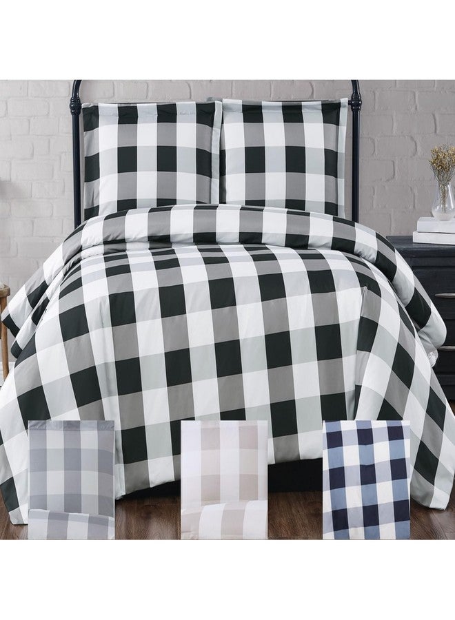 TRULY SOFT Everyday Buffalo Plaid Grey Polyester 1-Piece Standard Shower Curtain, Plaid Themed, for Men and Women, Oeko-TEX Certified Confidence - Image 2